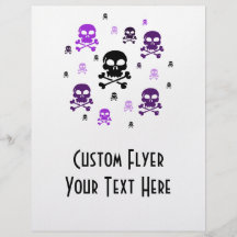 Cartoon Skulls Collage - Purple Flyer