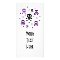 Cartoon Skulls Collage - Purple Customized Photo Card