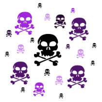Cartoon Skulls Collage - Purple Photo Cutouts