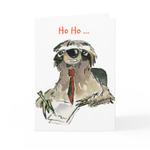 Cartoon Sloth Holiday Greeting Card