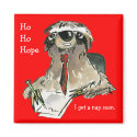 Cartoon Sloth Holiday Magnet