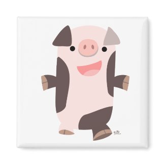 Cartoon Smiling Pig magnet magnet