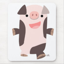 Cartoon Smiling Pig mousepad by Lioness_Graphics Cartoon Smiling Pig mousepad
