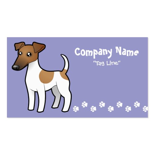 Cartoon Smooth Fox Terrier Business Card (front side)