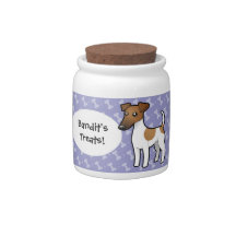 Cartoon Smooth Fox Terrier Candy Jar
