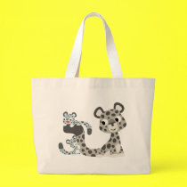 Cartoon Snow Leopard and Cubs Bag