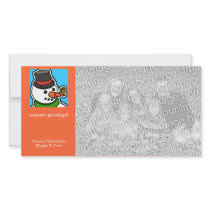 Cartoon Snowman 2 Holiday Photo Cards