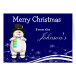 Cartoon Snowman Christmas Greeting Card