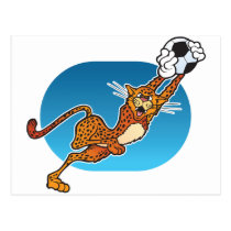 Cartoon Soccer Cheetah postcards