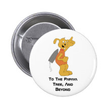 Cartoon Space Dog Pinback Buttons