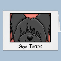 Cartoon Square Black Skye Terrier cards