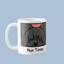 Cartoon Square Black Skye Terrier mugs