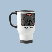 Cartoon Square Black Skye Terrier mugs