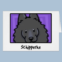Cartoon Square Schipperke cards