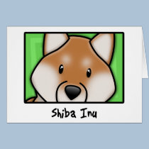 Cartoon Square Shiba Inu cards