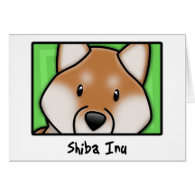 Cartoon Square Shiba Inu Card