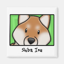 Cartoon Square Shiba Inu Refrigerator Magnet