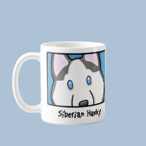 Cartoon Square Siberian Husky mugs