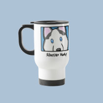 Cartoon Square Siberian Husky mugs