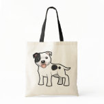 Cartoon Staffordshire Bull Terrier Tote Bags