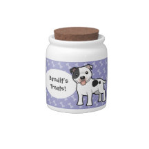 Cartoon Staffordshire Bull Terrier Candy Dishes