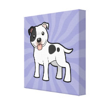 Cartoon Staffordshire Bull Terrier Gallery Wrapped Canvas