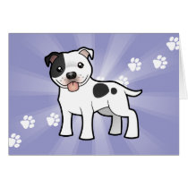 Cartoon Staffordshire Bull Terrier Greeting Card
