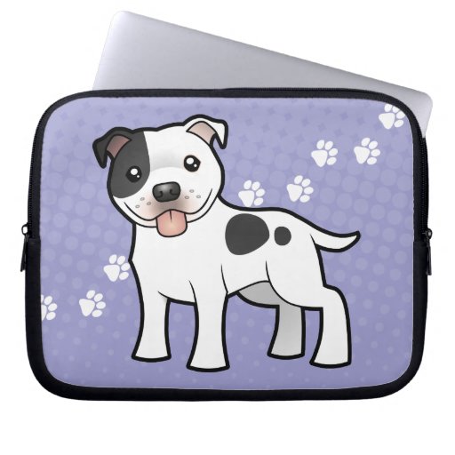Cartoon Staffordshire Bull Terrier Computer Sleeve