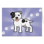 Cartoon Staffordshire Bull Terrier Greeting Card