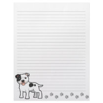 Cartoon Staffordshire Bull Terrier Personalized Letterhead