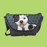 Cartoon Staffordshire Bull Terrier Messenger Bag