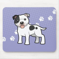 Cartoon Staffordshire Bull Terrier Mouse Pads