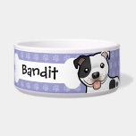 Cartoon Staffordshire Bull Terrier Dog Water Bowl