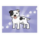 Cartoon Staffordshire Bull Terrier Post Card