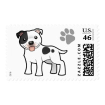 Cartoon Staffordshire Bull Terrier Postage Stamp