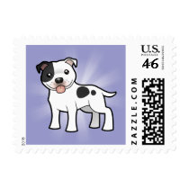 Cartoon Staffordshire Bull Terrier Stamps