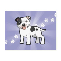 Cartoon Staffordshire Bull Terrier Post Card