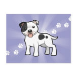Cartoon Staffordshire Bull Terrier Post Card