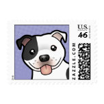 Cartoon Staffordshire Bull Terrier Stamps