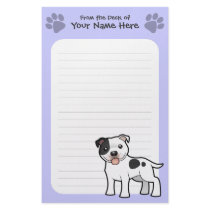 Cartoon Staffordshire Bull Terrier Personalized Stationery
