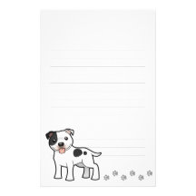 Cartoon Staffordshire Bull Terrier Customized Stationery