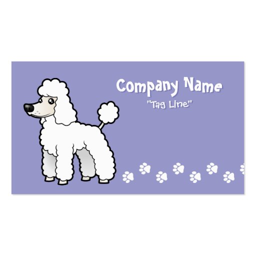Cartoon Standard/Miniature/Toy Poodle Business Cards (front side)