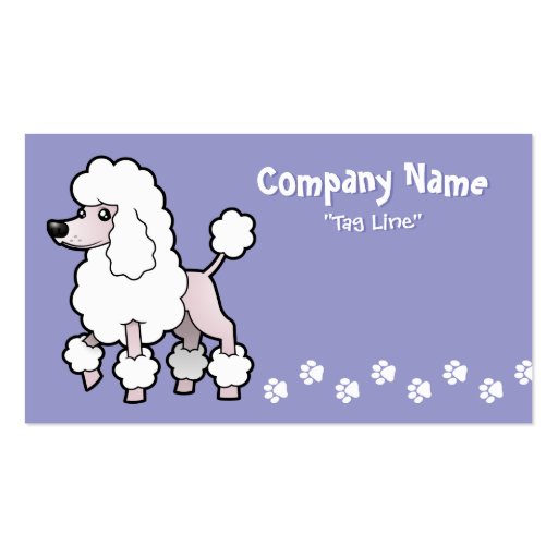 Cartoon Standard/Miniature/Toy Poodle (show cut) Business Card (front side)