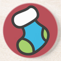 Cartoon Stocking Holiday Icons Coaster coasters
