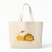 Cartoon Stretching Lion beach bag