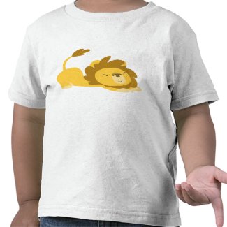 Cartoon Stretching Lion children T-shirt shirt