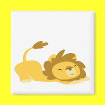 Cartoon Stretching Lion magnet