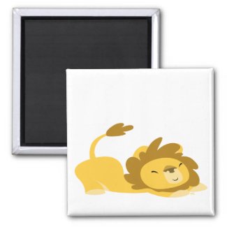 Cartoon Stretching Lion magnet magnet