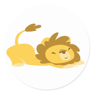 Cartoon Stretching Lion sticker sticker