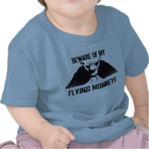 Cartoon style cute flying monkeys for baby tee shirt